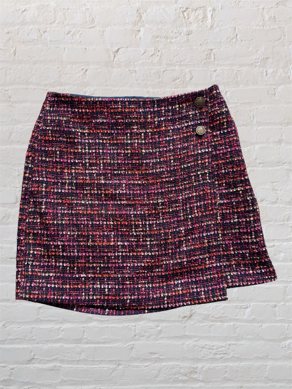 Like 🆕 Ann Taylor Loft colorful tweed faux wrap skirt